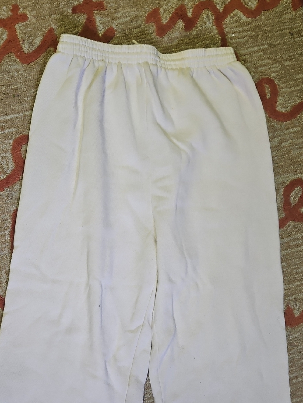 White Elastic Waist Lounge Pants